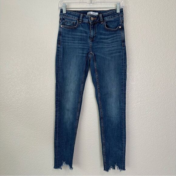 Zara Basic Denim Z1975 Raw Hem Skinny Jeans - Picture 1 of 10